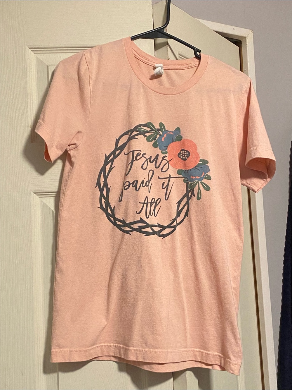 Bella Canvas Pink Floral 'Jesus Paid It All' Kids Tee